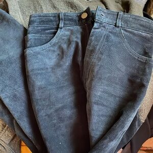 Lew magram suede leather high waist jeans